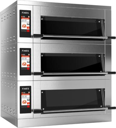 FD68-3-S FIN-DEKO programozható elektromos etázskemence három etázzsal 60x80 cm-es lemezekhez