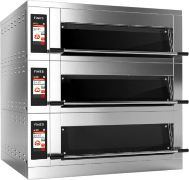 FD86-3-S FIN-DEKO programozható elektromos etázskemence három etázzsal 80x60 cm-es lemezekhez